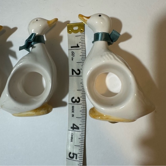 Vintage 1983 Ron Gordon Set of 4 Ceramic Duck Napkin Rings - Picture 4 of 6